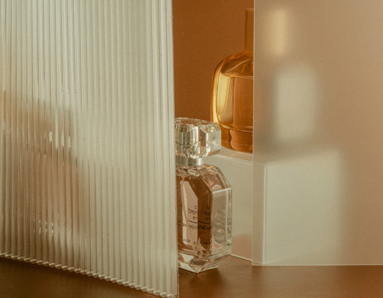 Vanilla Melon premium perfume bottle with soft creamy aesthetic by Fragmend